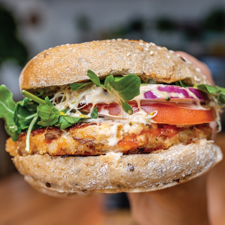 Salmon burger Carrot Express