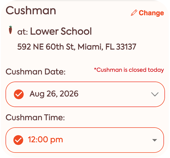 The Cushman School - Select Date